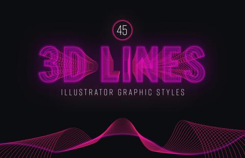 3D Lines: Illustrator Graphic Styles