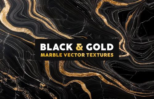 Black and Gold Marble Vector Textures