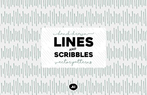Hand Drawn Lines and Scribbles Vector Patterns