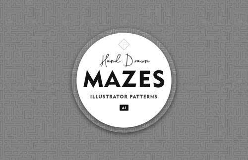 Hand Drawn Mazes Illustrator Patterns