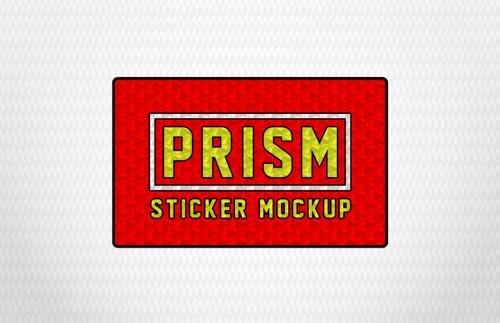 Free Prism Sticker Effect Mockup