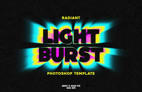 Radiant Light Burst Photoshop Template