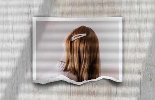 Torn Polaroid Photo Mockup