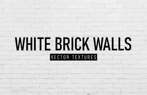 White Brick Walls Vector Textures