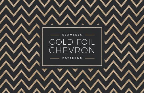 Seamless Gold Foil Chevron Patterns