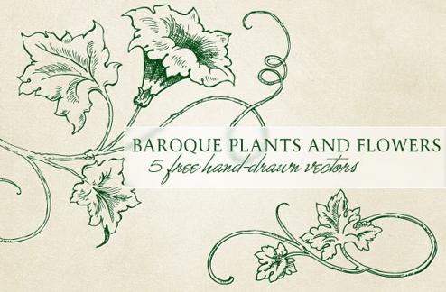 Baroque plants and flowers