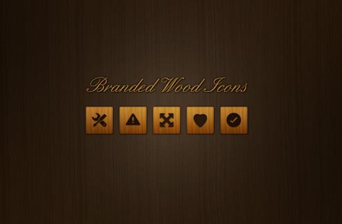 30 Branded Wood Icons