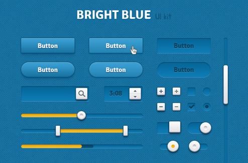 Bright Blue UI Kit - Retina Ready