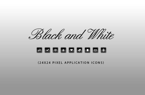50 Black and White Application Icons