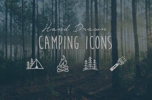 Hand Drawn Camping Icon Vectors