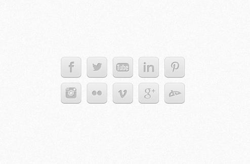 Cool Gray Social Media Icons
