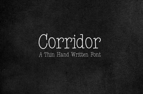 Corridor - A Thin Hand Written Font