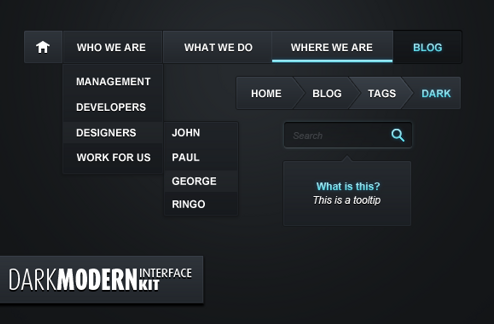 Dark Modern Web Elements