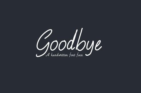 Goodbye - A Free Handwritten Font Face