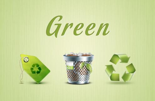 Green environmental icons