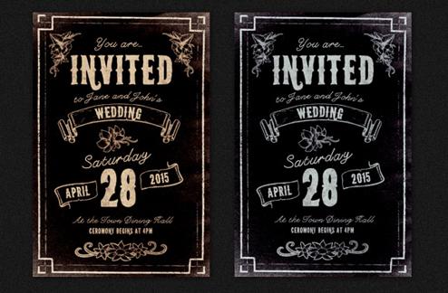 Illustrated Wedding Invitation - PSD Template