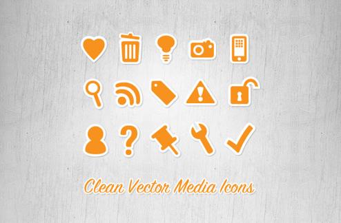 Clean Vector Media Icons