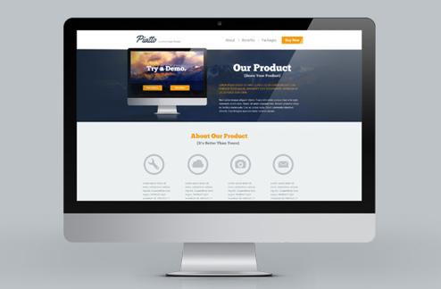 Piatto - A Free Flat Style Landing Page PSD