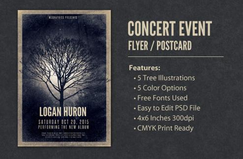 Concert Event Flyer / Postcard Template Vol2