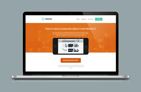 Promo - Flat Style Landing Page PSD