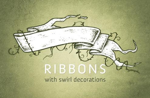 Ribbons with swirl decorations