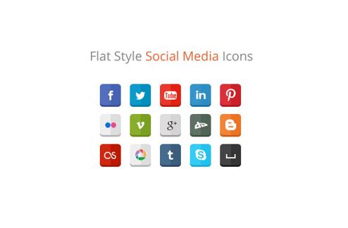 30 Free Flat Style Social Media Icons