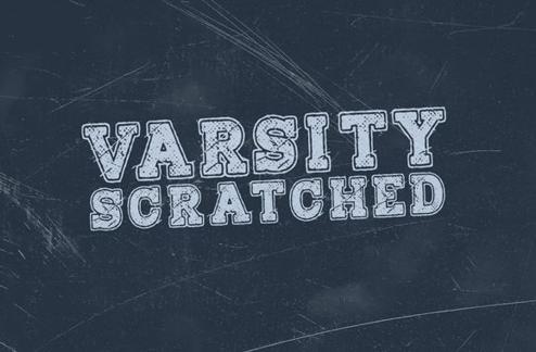 Varsity Scratched Font Face