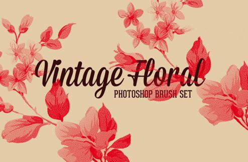 Vintage Floral Photoshop Brush Set