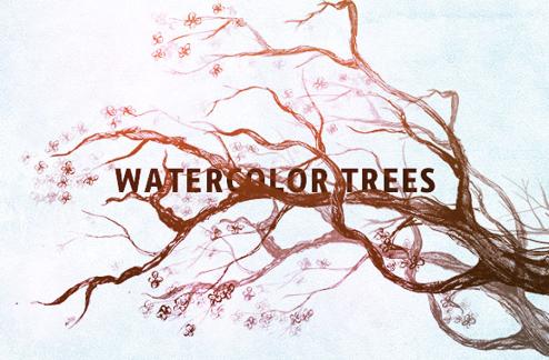 Watercolor trees