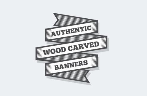 Wood Carved Banner Illustrations