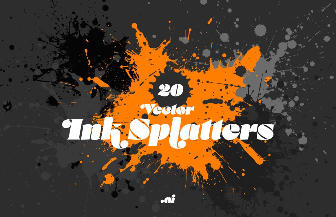 Vector Ink Splatters