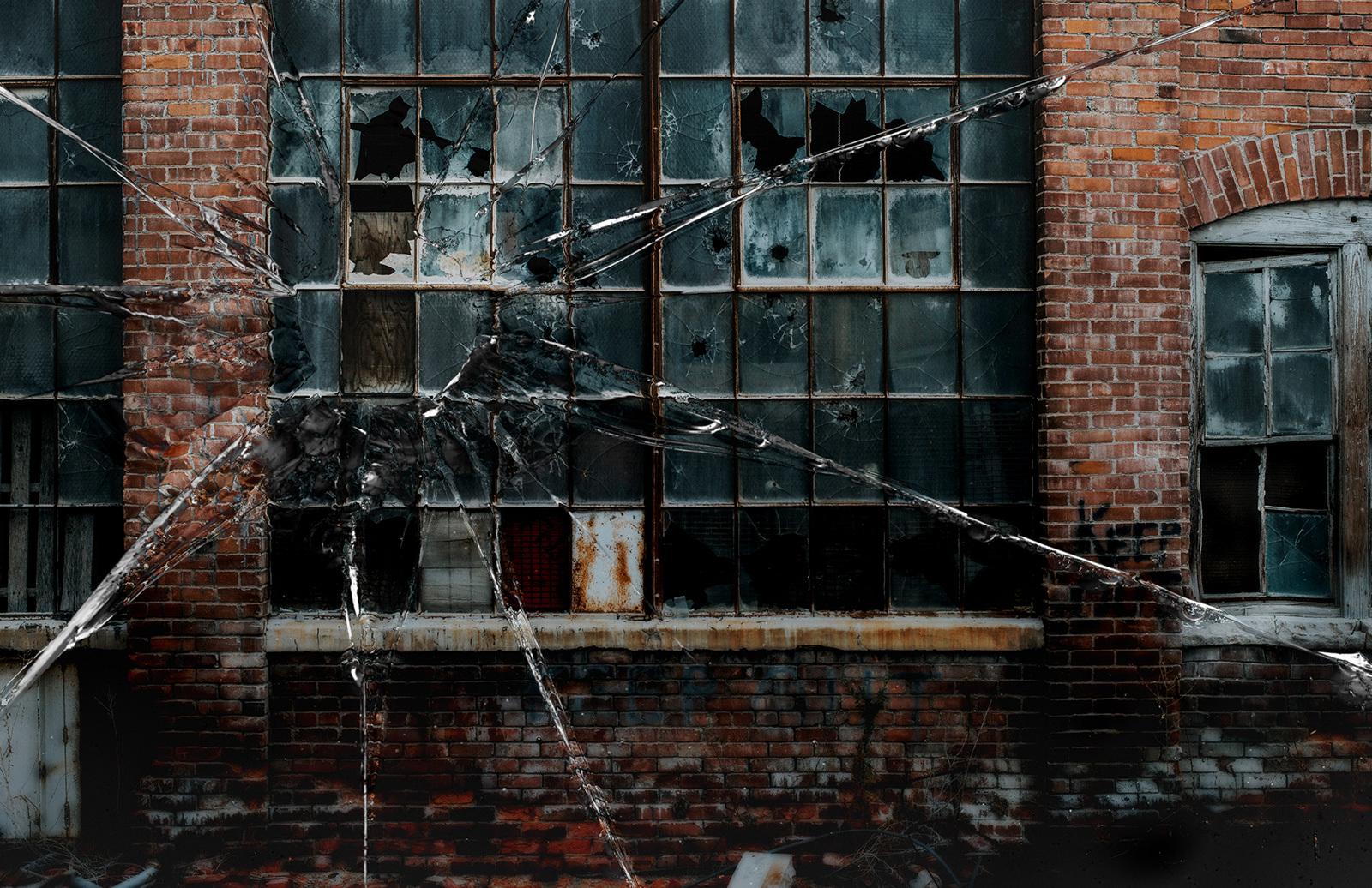 Large Broken Glass Photo Effect Mockups