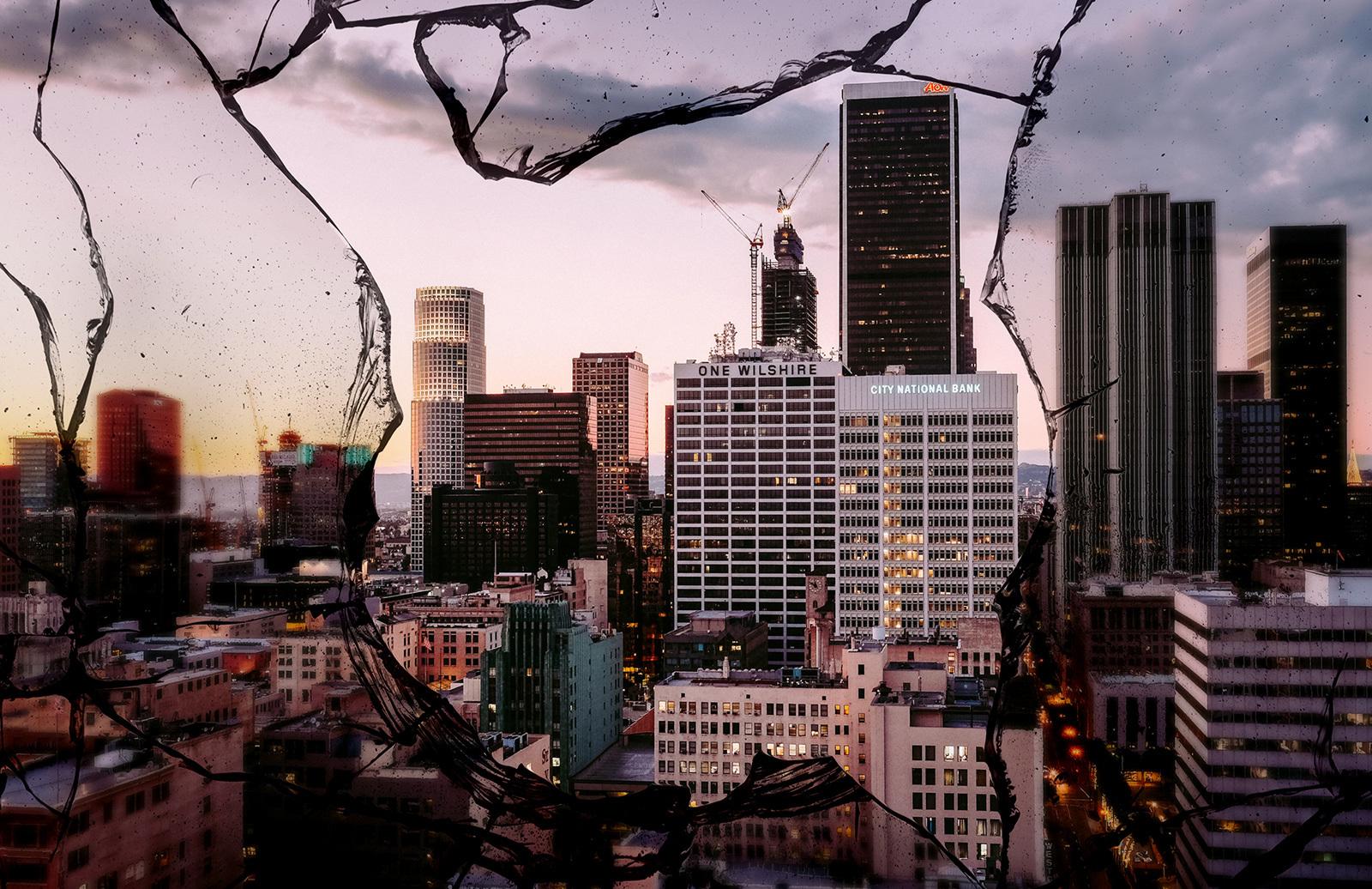 Large Broken Glass Photo Effect Mockups
