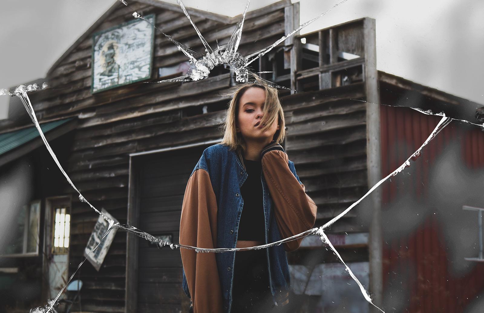 Large Broken Glass Photo Effect Mockups