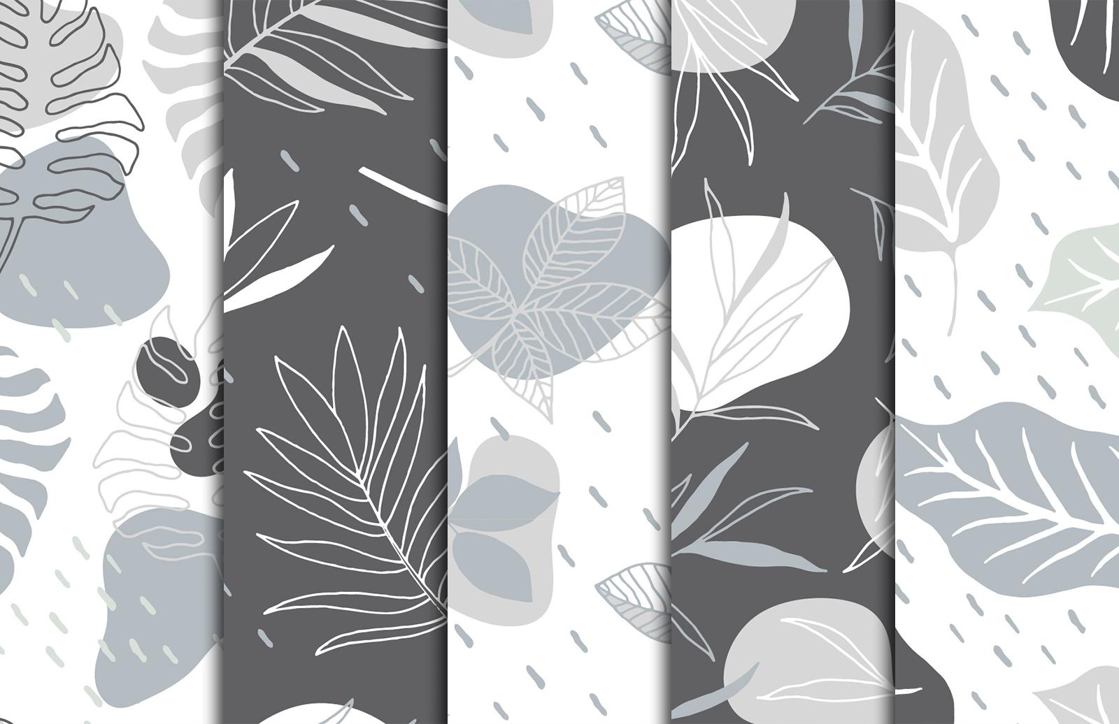Large Hand Drawn Floral Vector Patterns