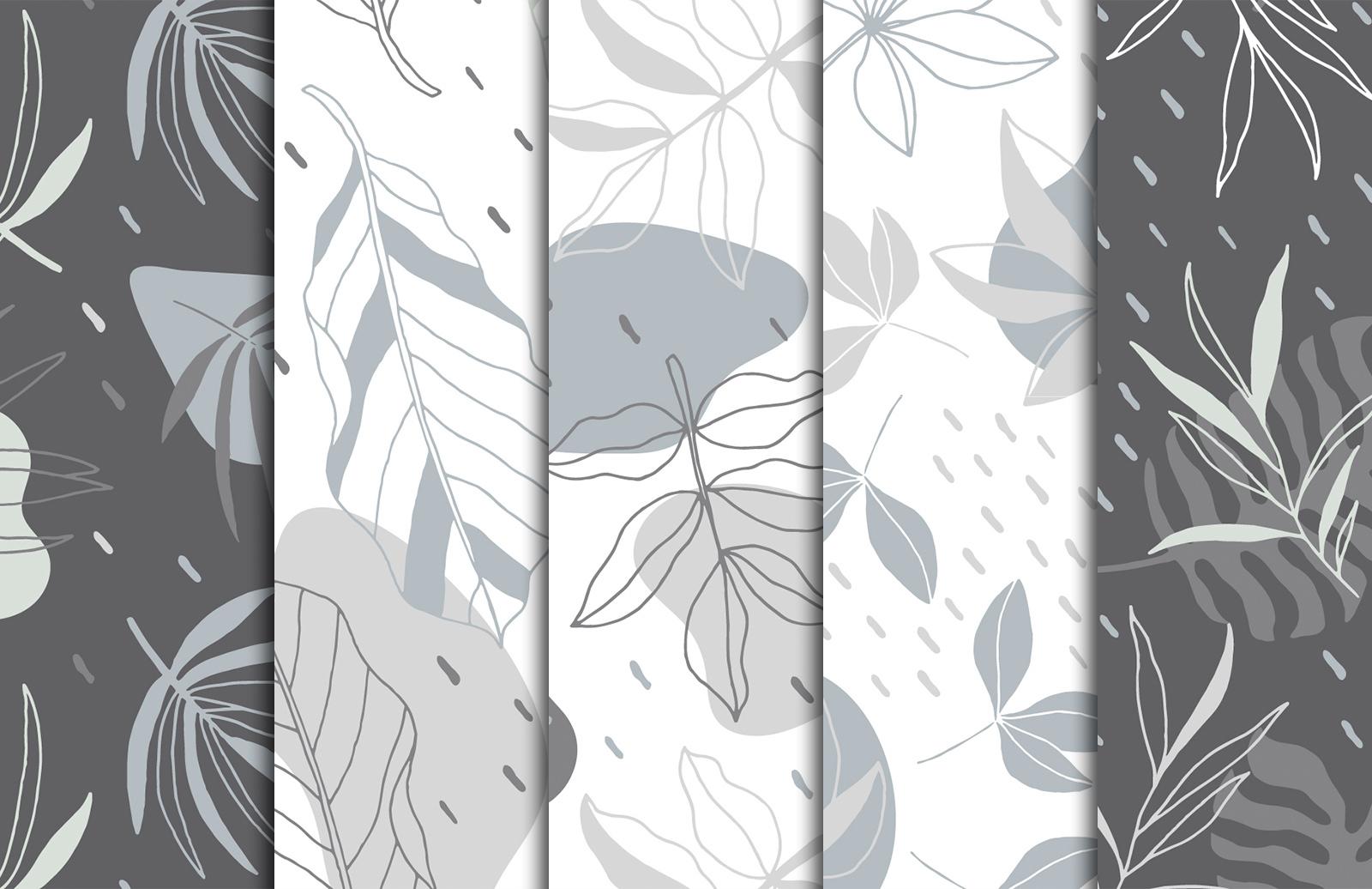 Large Hand Drawn Floral Vector Patterns