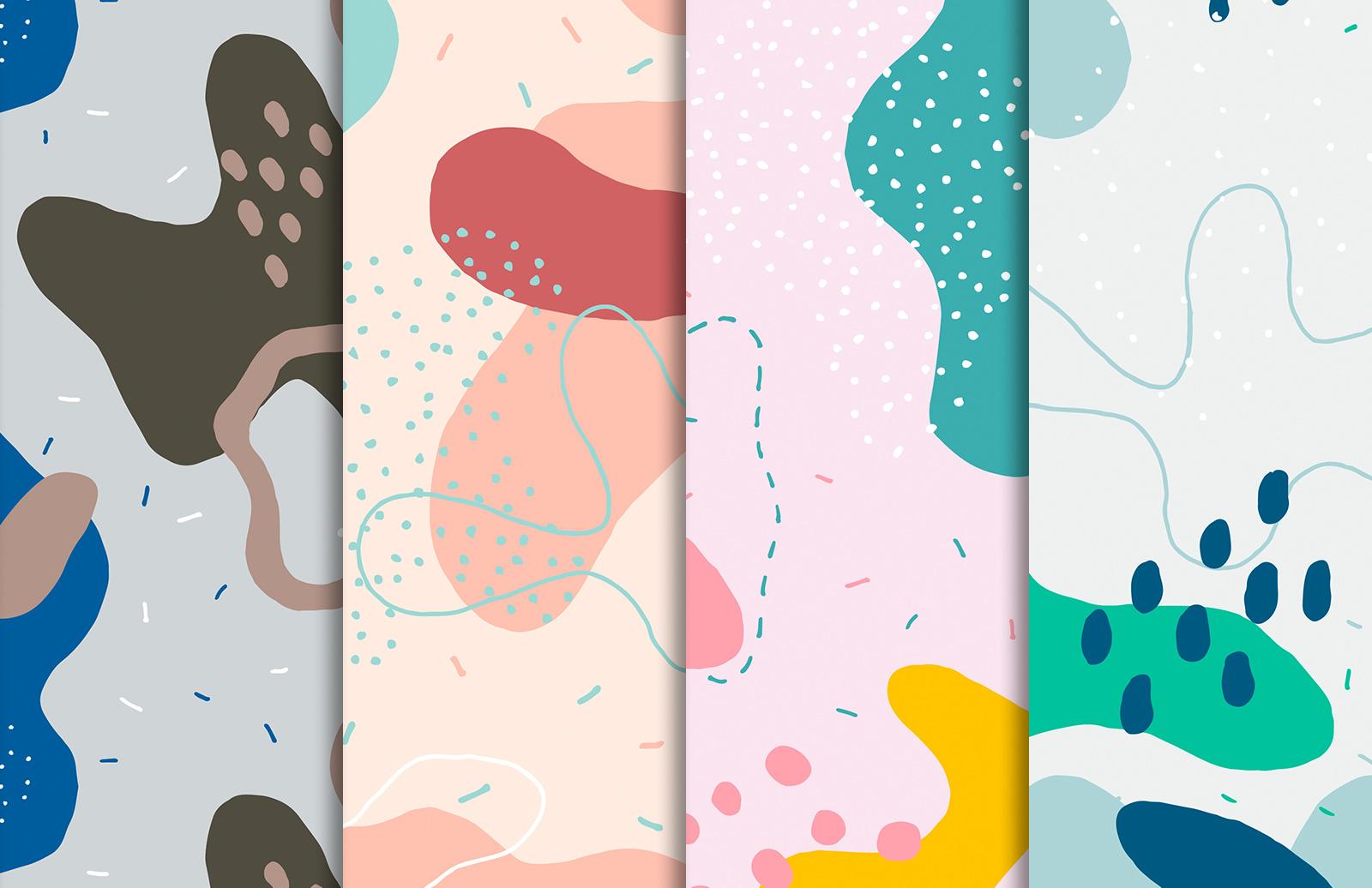 Large Hand Drawn Organic Vector Patterns