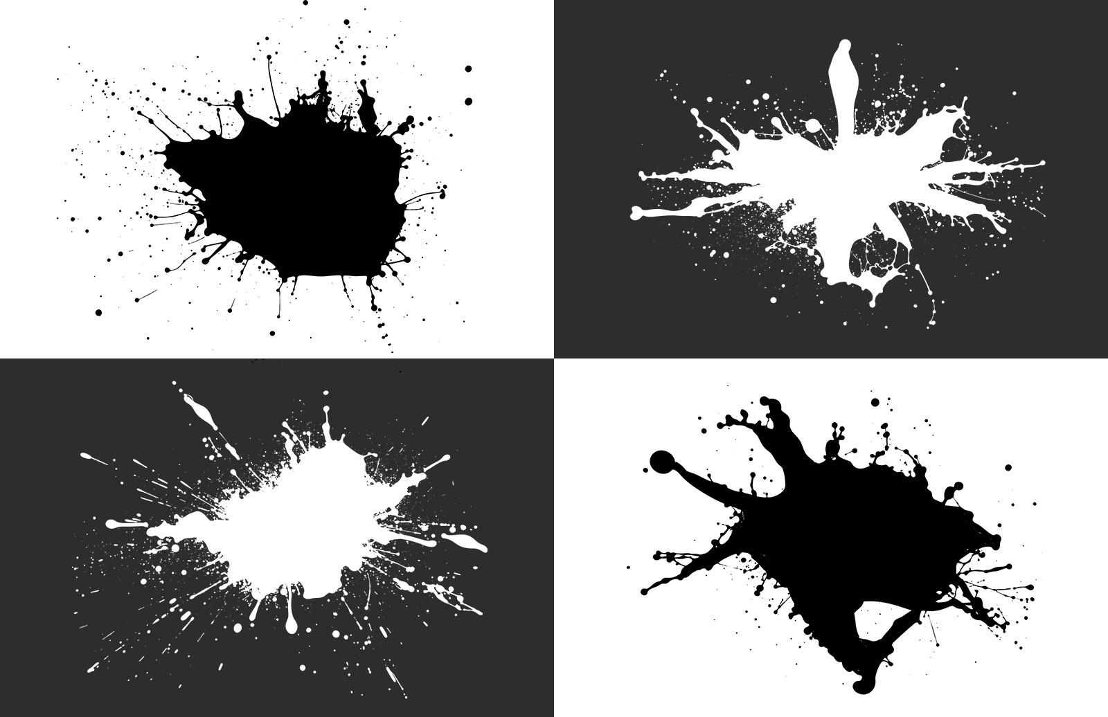 Large Vector Ink Splatters