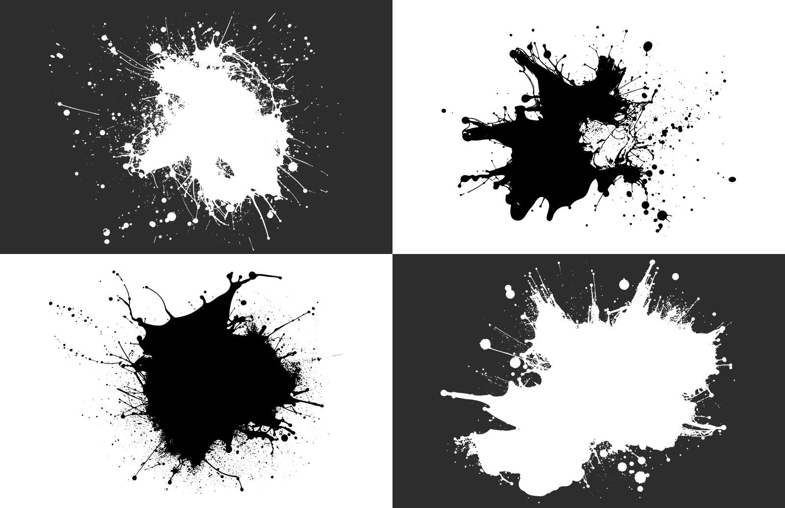 Large Vector Ink Splatters
