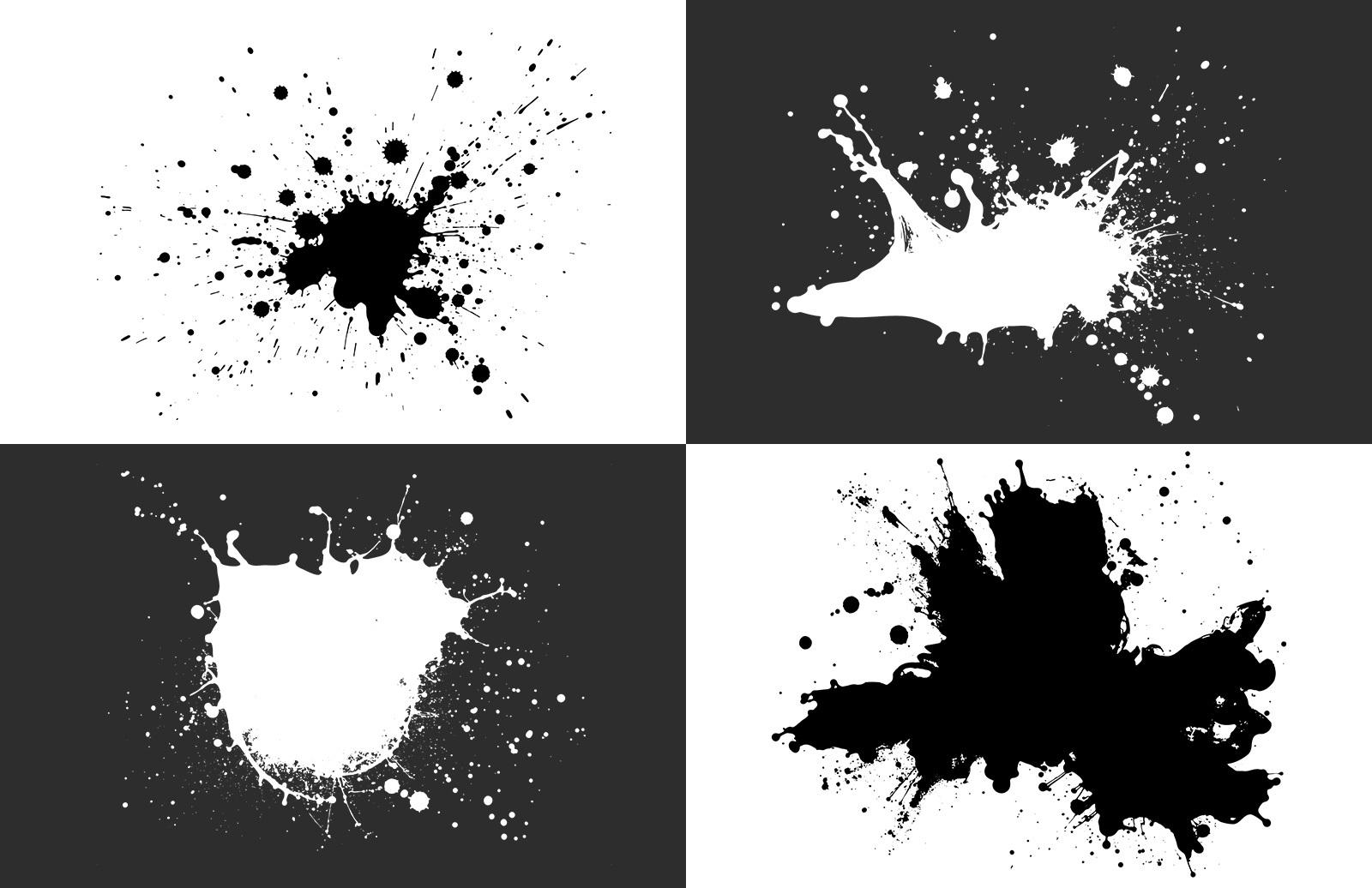 Large Vector Ink Splatters