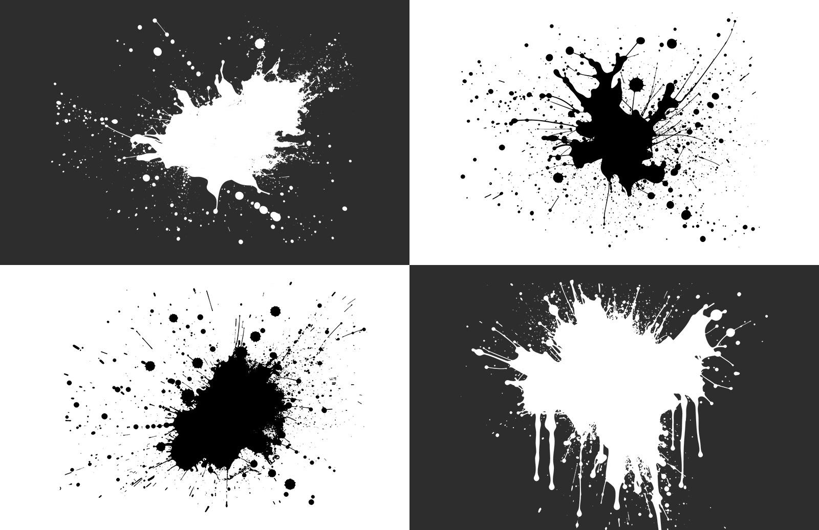 Large Vector Ink Splatters