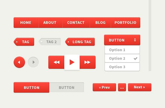 Large Folly Red UI Kit