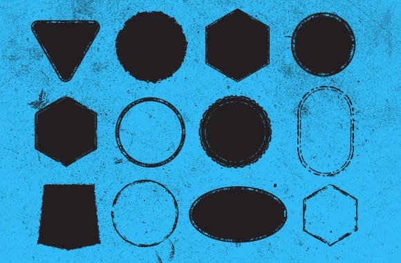 Large Grungy Vector Badge Shapes