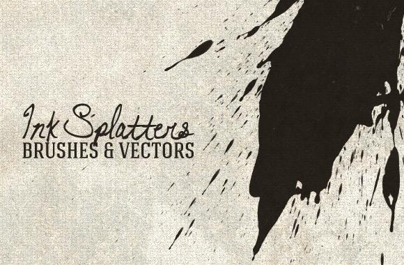 Large Ink Splatter Brushes and Vectors