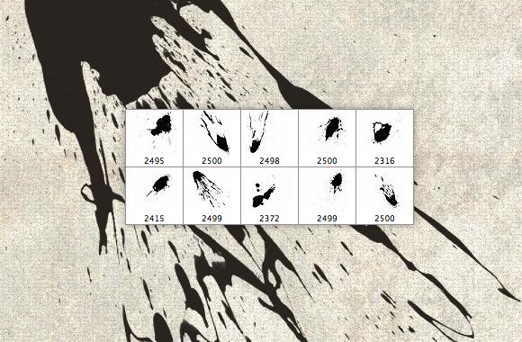 Large Ink Splatter Brushes and Vectors