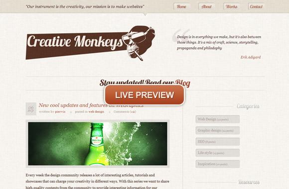 Large Creative Monkeys, an unique portfolio template