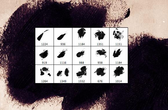 Large Smudges and Smears Photoshop Brush Set